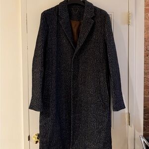 Topman Men's Black Wool Coat